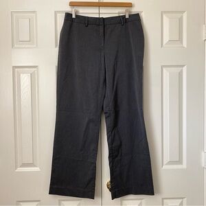 Isaac Mizrahi Women's Size 12 Straight Leg Flat Front Gray Wide Leg Trouser Pant